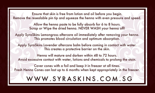 FLASH SALE 10 Fresh Henna Cones - SyraSkins Pte. Ltd.
