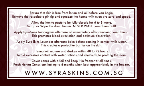 FLASH SALE 10 Fresh Henna Cones - SyraSkins Pte. Ltd.