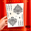 Black 02 Sticker Tattoo - French Lace