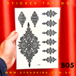 Black 05 Sticker Tattoo - Symmetrical Floral