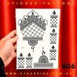 Black 06 Sticker Tattoo - Net Lace