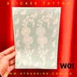 White 01 Sticker Tattoo - Floral