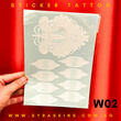 White 02 Sticker Tattoo - Paisley