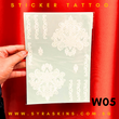 White 05 Sticker Tattoo - French Lace