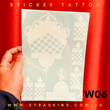 White 06 Sticker Tattoo - Net Lace