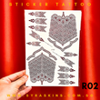 Red 02 Sticker Tattoo - Intricate Vines