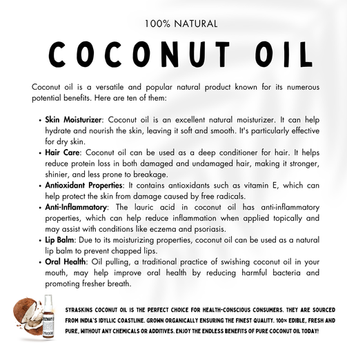 Coconut Oil - 30ml - SyraSkins Pte. Ltd.