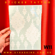 White 11 Sticker Tattoo - Symmetrical Floral