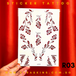 Red 03 Sticker Tattoo - Dainty Floral