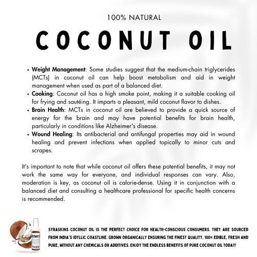 Coconut Oil - 30ml - SyraSkins Pte. Ltd.