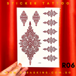 Red 06 Sticker Tattoo - Symmetrical Floral