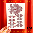 Red 08 Sticker Tattoo - Paisley