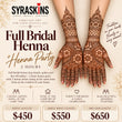 Full BRIDAL + HENNA PARTY (2 hours) - SyraSkins Pte. Ltd.